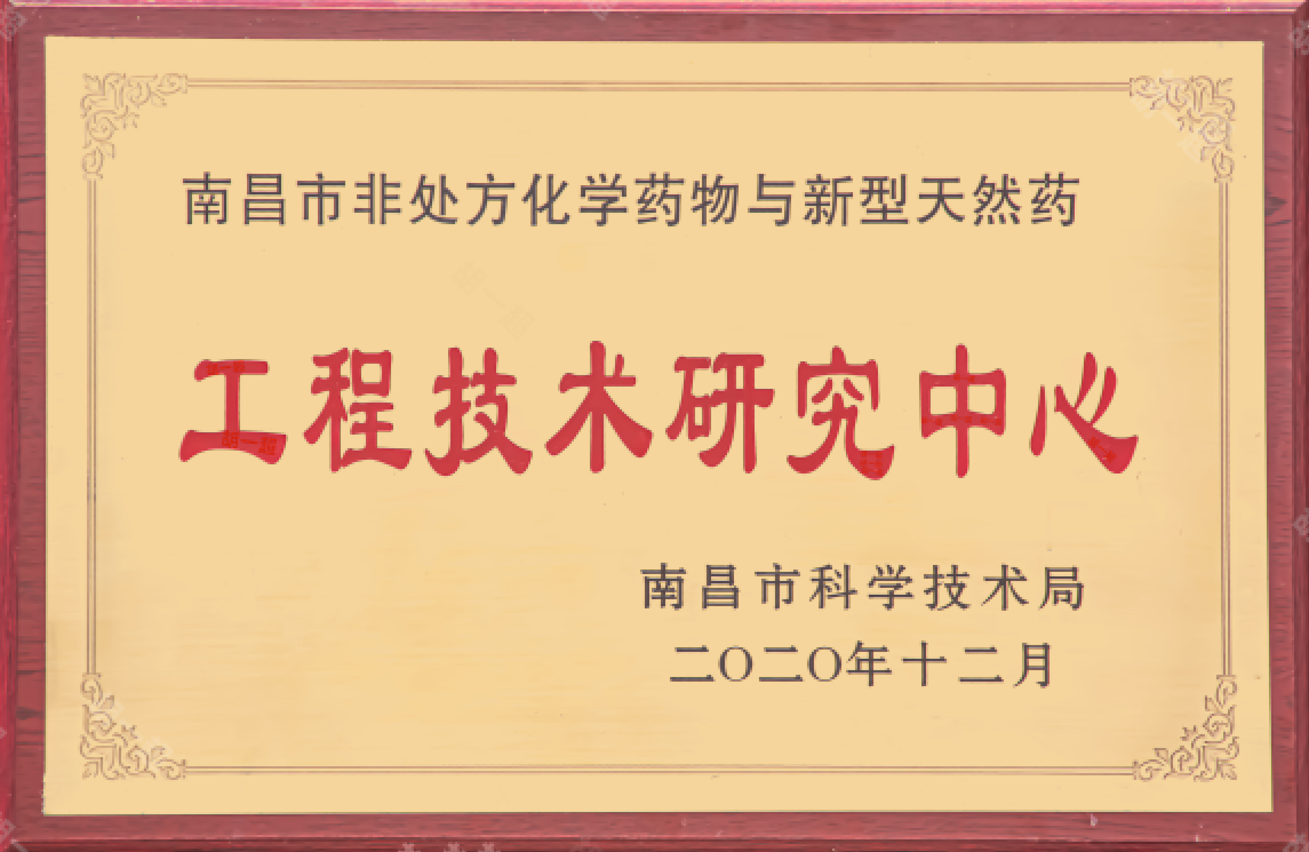 【資質(zhì)榮譽(yù)】南昌市非處方化學(xué)藥物與新型天然藥 工程技術(shù)研究中心